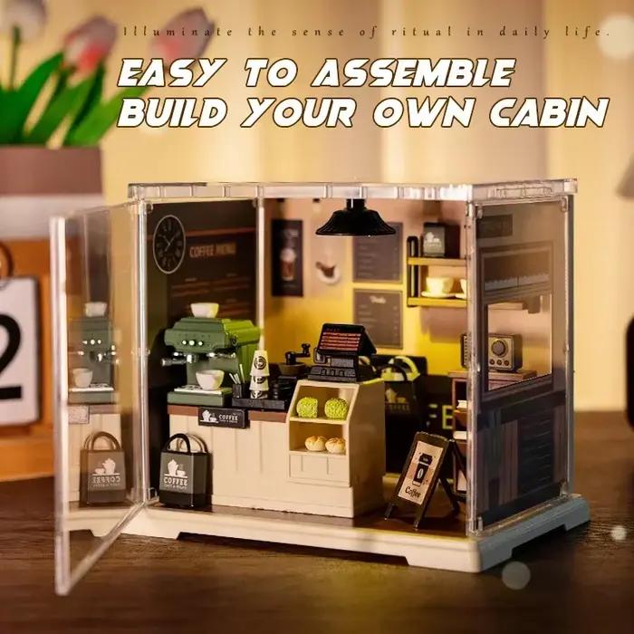 Kit de bricolage de maison Miniature 3D, assemblage artisanal pour la décoration de la maison, ensemble de construction de petite pièce, Collection de projets familiaux, cadeau d'interaction pour enfa