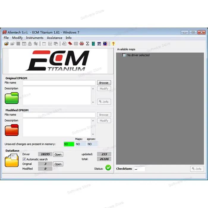 Logiciel de réparation de voiture ECM Titanium 1.61 avec plus de 26000 pilotes, lecture multilingue, décharge, ECU VO, lien avec plus de 18349 pilotes