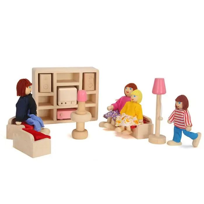 Poupées de personnes en bois multicolores