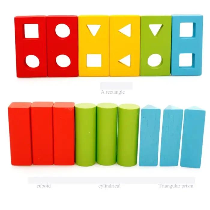 Jouets pour bébé, blocs géométriques en bois, planche assemblée en forme, enseignement Montessori, éducation penchée, construction, bloc à découper, jouet assorti