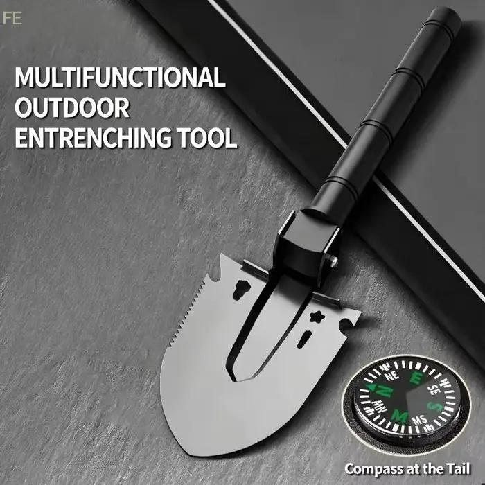Pelle de survie multi-outils, pelle d'ingénieur portable pour la récupération en cas de catastrophe, les urgences automobiles, le camping, le creusement et le jardinage