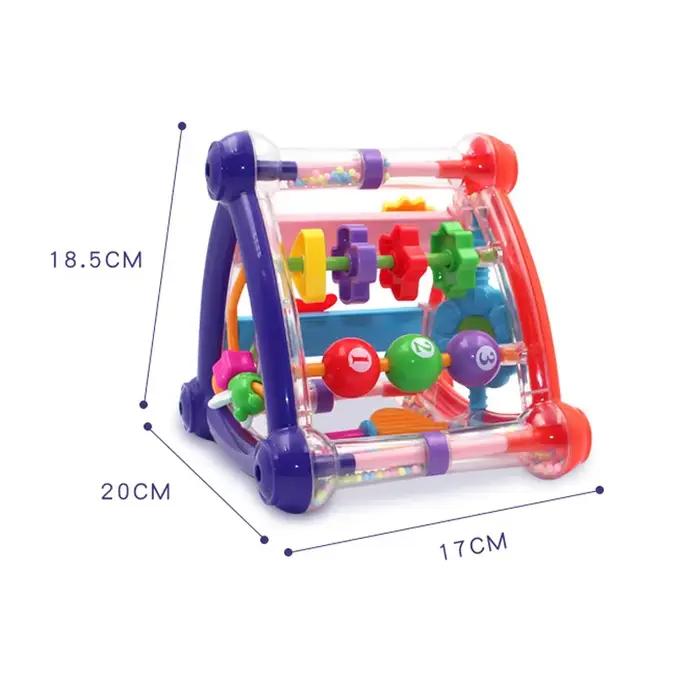 Cube de jeu d'activité pour bébé de 0 à 12 mois, développement infantile, hochet, jouet, nouveau-né, garçon, fille, jouets de face