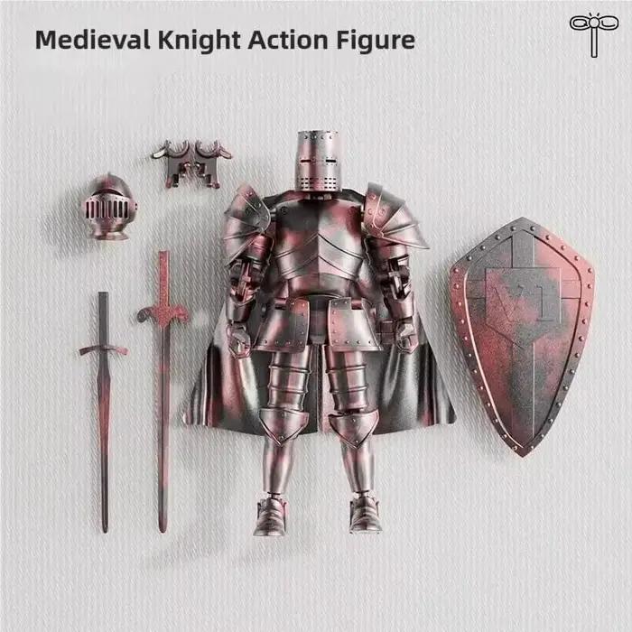 Figurine d'action Knight Armor – Robot mobile multi-articulé à monter soi-même avec armure médiévale