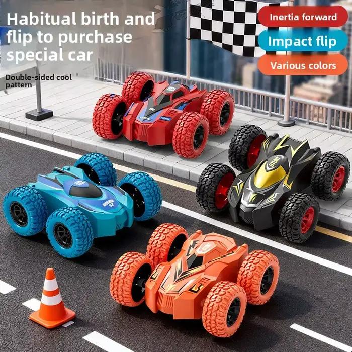 Nouveau modèle de voiture à inertie double face à quatre roues motrices pour enfants