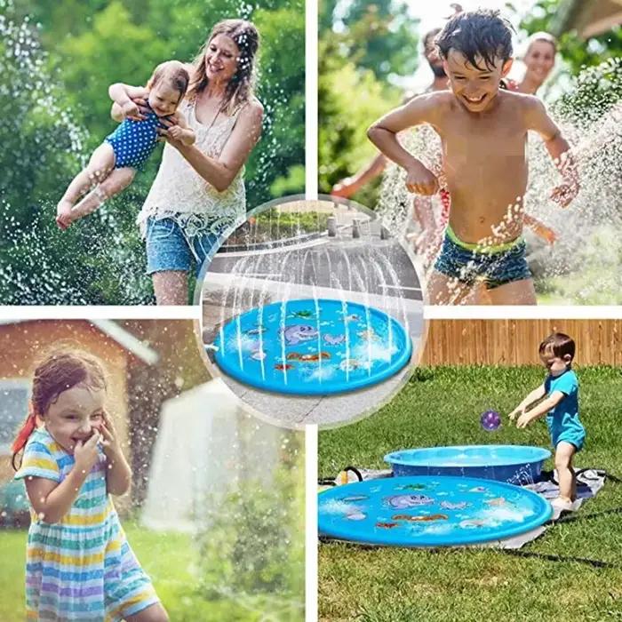 Jet d'eau froide gonflable pour enfants pelouse extérieure été animal marin arroseur jeu coule tapis de jeu baignoire en polymères jouets de bain
