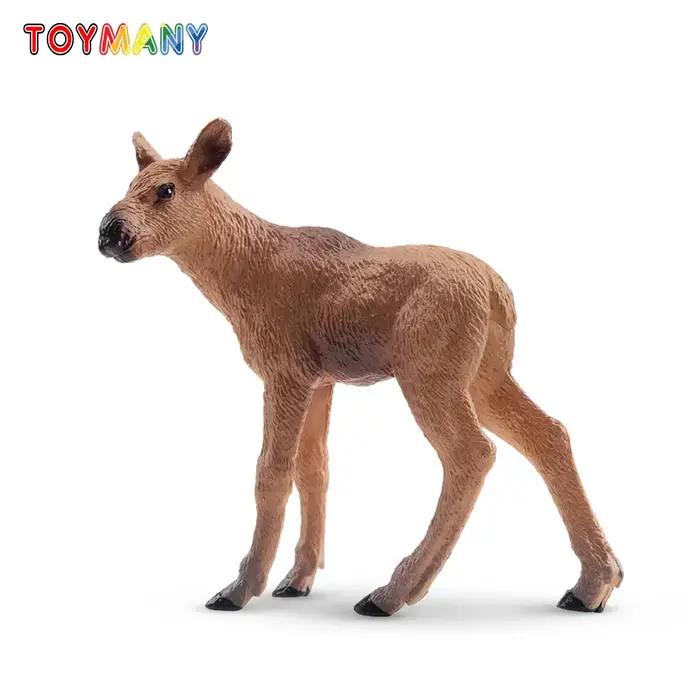 Toymany Simulation alce veau faune modèle Animal jouet Mini Figurines poupées Action