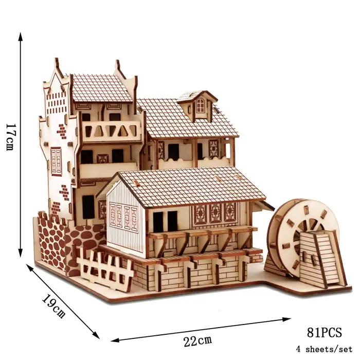 Architecture chinoise 3D Puzzle de Construction en bois modèle de maison