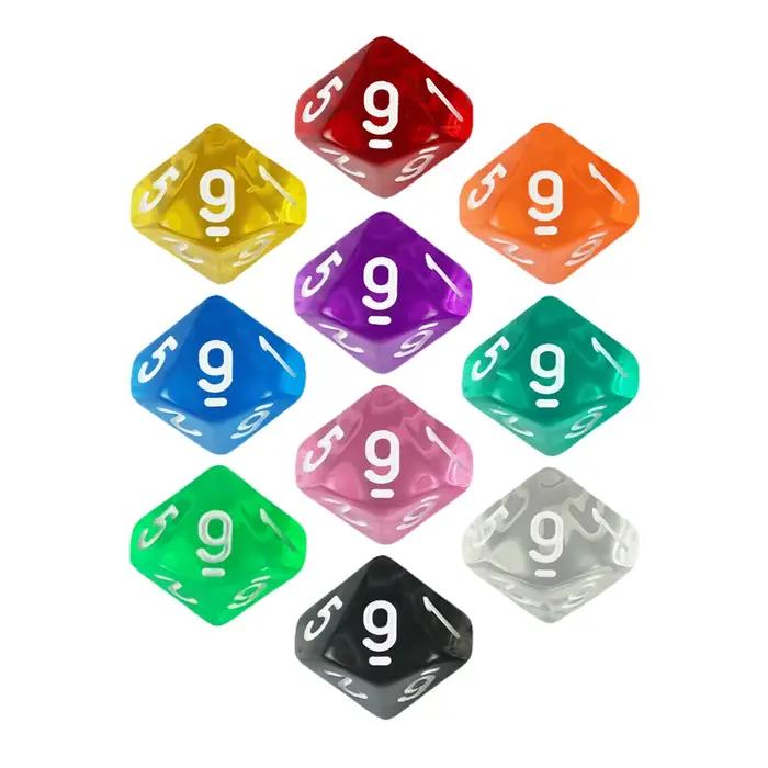 Jeu de société D10 dés 10 pièces numérique 0-9 dés polyédriques pour jeu de rôle de Table DND COC