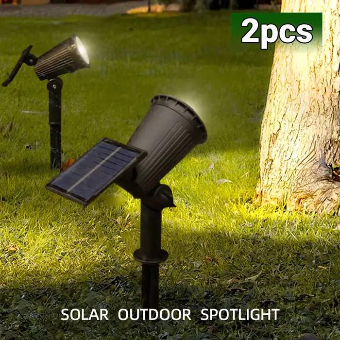 Spot Lumineux Solaire à 9 LED, Imperméable Conforme à la Norme IP65, Éclairage d'Extérieur RGB, Luminosité Réglable, Idéal pour un Jardin, une Cour ou des Palmiers
