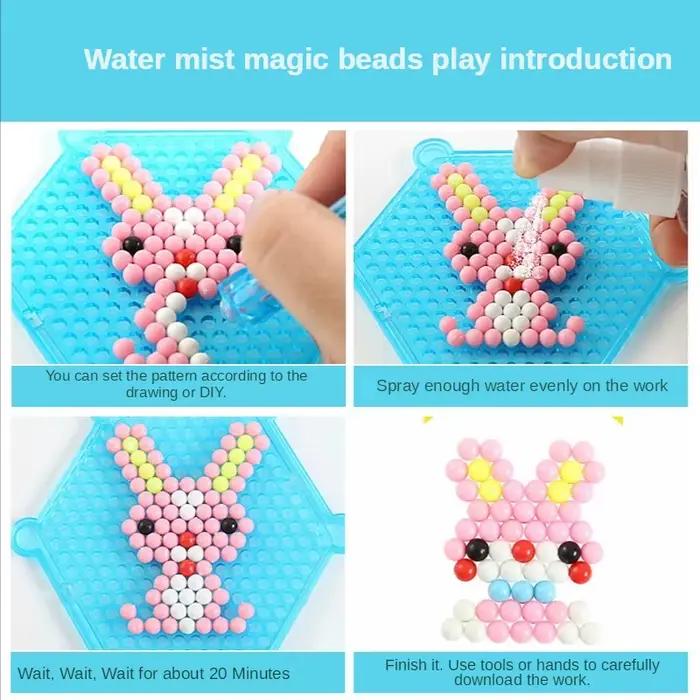 1000 pièces/boîte bricolage pulvérisation d'eau perles magiques ensemble de jouets faits à la main perles de cristal de couleur pour enfants Puzzle artisanat Kit cadeau variété jouets de haricots