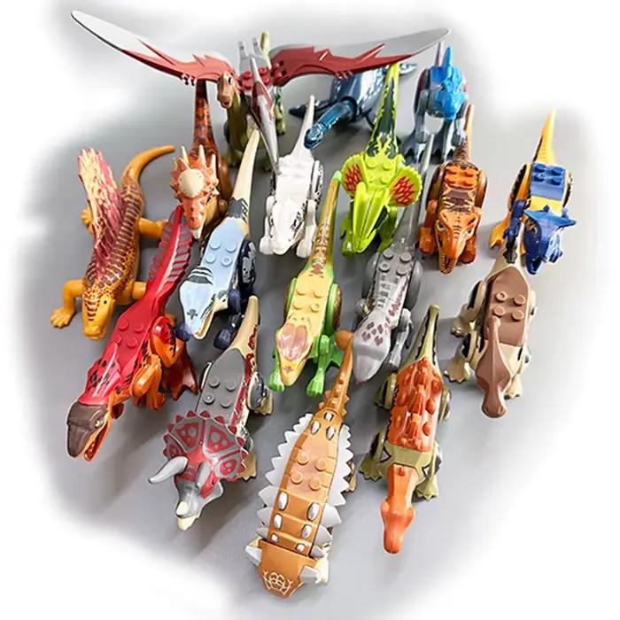 Ensemble de blocs de construction dinosaures jurassiques, mini figurines de dinosaures, briques de modèles du monde, jouets pour garçons et filles, cadeaux d'anniversaire éducatifs pour enfants