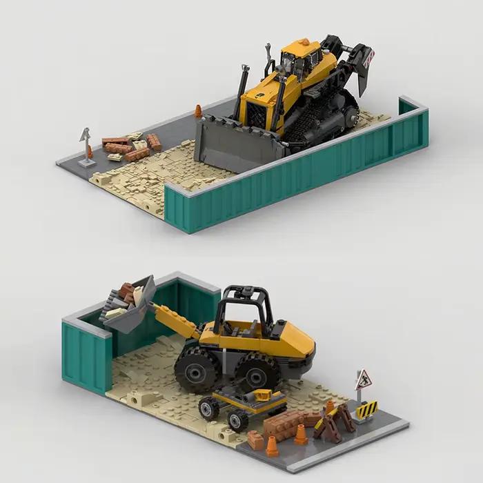 MOC City ingénierie modulaire vue sur la rue chantier présentoir modèle blocs de Construction bricolage assemblage jouet pour enfants cadeau
