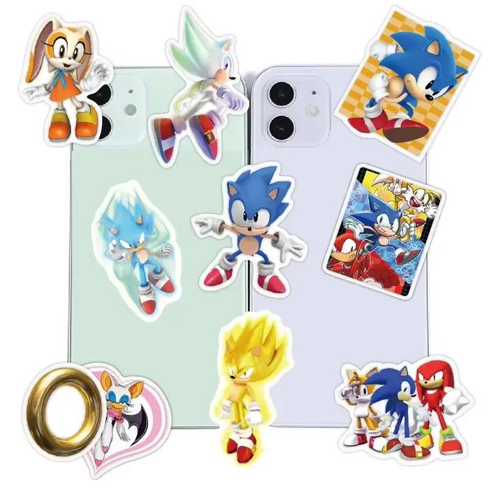 Lot de 50 autocollants de jeu Sonic Anime, autocollants de dessin animé cool pour moto, bagages de voyage, guitare, skateboard, jouet pour enfants, cadeau