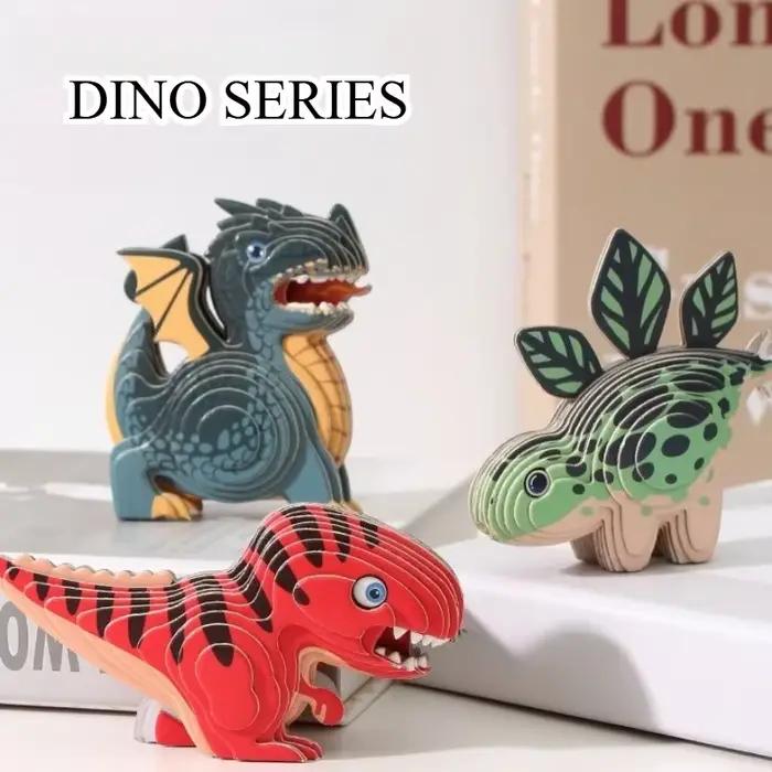 Puzzle animal 3D pour enfants – Bricolage dinosaure océan safari papier artisanat