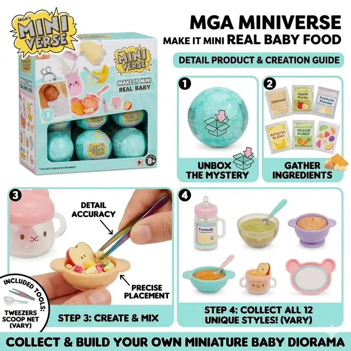 MGA Miniverse Make It Mini Real Baby Food DIY Resin Craft Mystery Blind Ball