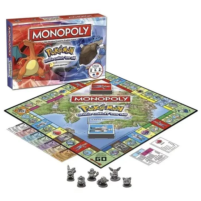Nouvelle Version anglaise Pokemon Pikachu monopole immobilier pour adultes et enfants 2-6 personnes fête d'anniversaire