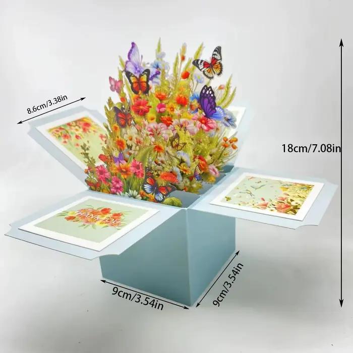 Carte de vministériels x fleur de tulipes avec enveloppe, boîte florale pop-up 3D, cadeaux surprises pour la fête des mères, anniversaire des travailleurs de Thanksgiving