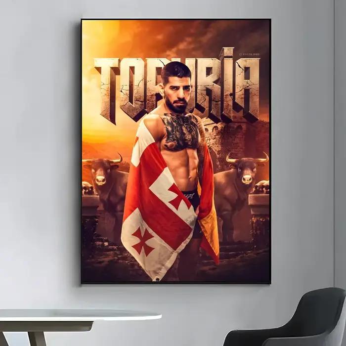 Affiche de l'athlète Ilia Topuria, autocollants d'affiche haute définition, adaptés à la chambre à coucher, au salon, à la décoration de la maison