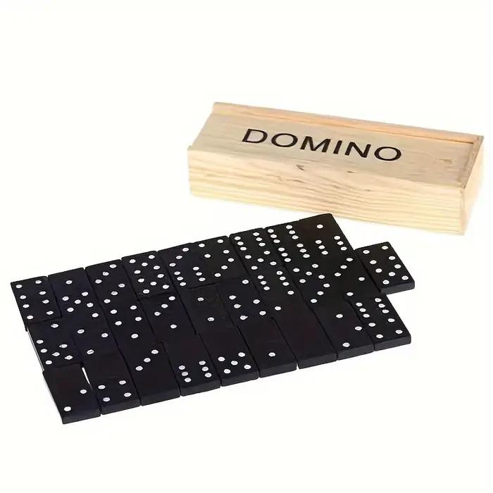 28 pièces, 1 jeu de jeux de société dominos en bois