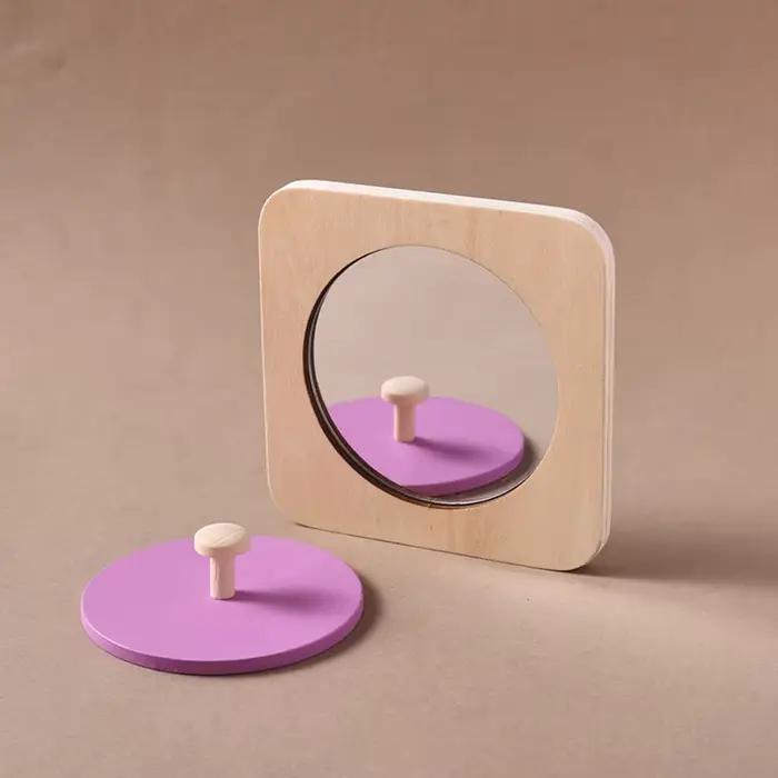 Kit de jeu Montessori Mirror Peekaboo Knob Puzzle Medium Spinning Drum Ball Toys