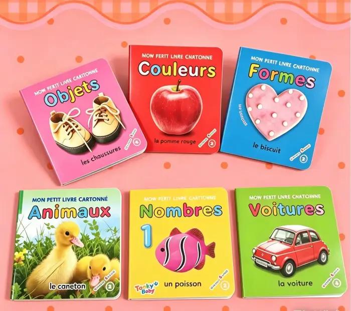 Six cartes cognitives françaises, attirant l'attention des enfants, interaction parent-enfant, cadeaux de rentrée scolaire