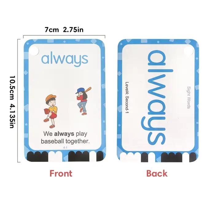 Cartes flash de 220 mots de vue avec images et phrases