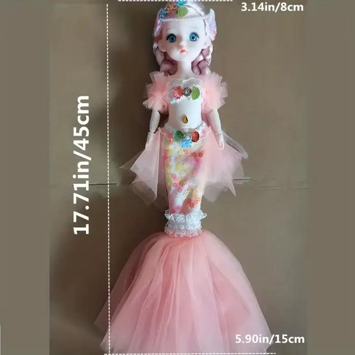 45 cm/17.72 pouces sirène poupée fille jouet yeux bleus enfants princesse