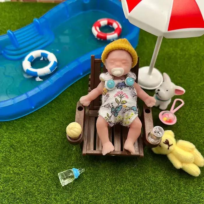 8 cm mignon Mini Silicone Bebe Reborn fille avec 2 ensembles