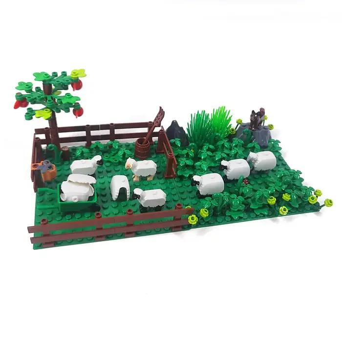 Scènes de blocs de construction de rancho d'animaux amusants