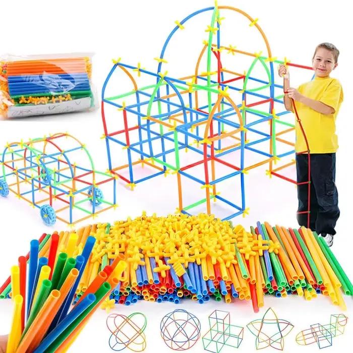 Kit de construction de pailles connectées pour garçons et filles