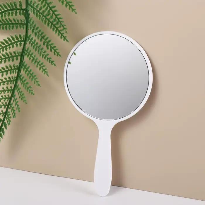 Miroir de maquillage créatif à faire soi-même, petit miroir rond Anti-chute avec poignée, miroir Portable pour la maison