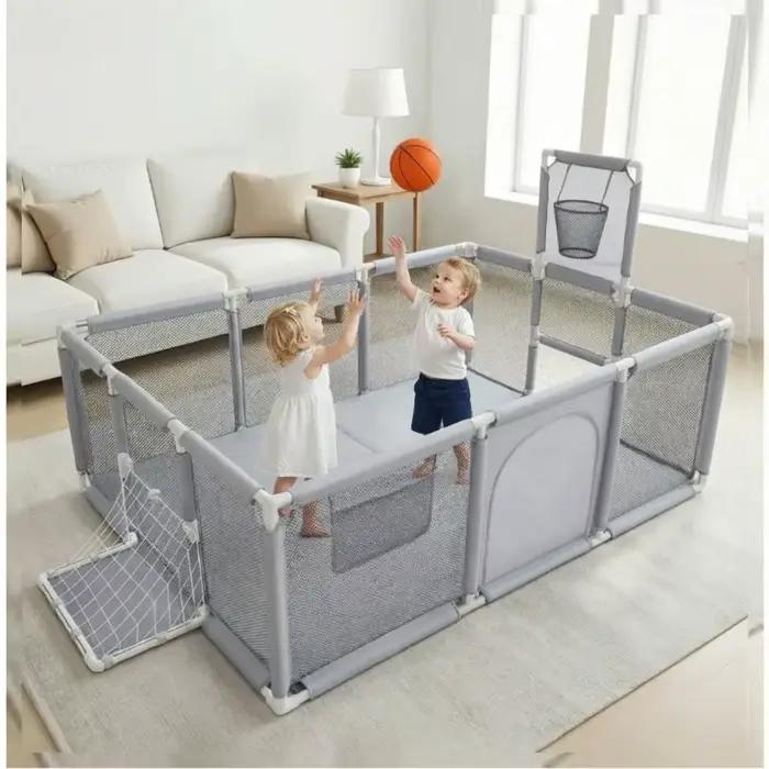 IMBABY Parc de jeu gris grand format pour bébés et tout-petits