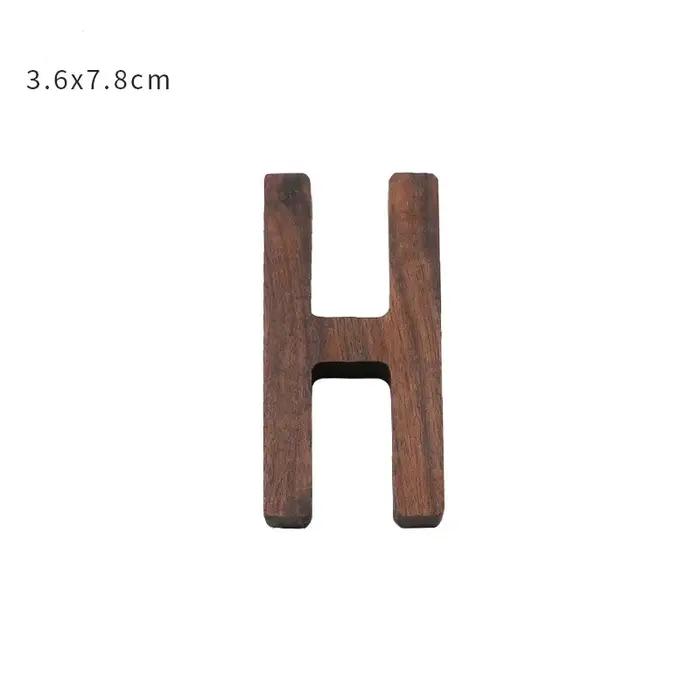 Lettres en bois de noyer 3D 8cm alphabet personnalisable pour décoration intérieure mariage crèche nom initialisée gravure laser