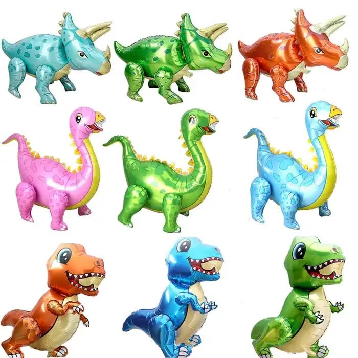 1 pièce Ballon en aluminium 3D en forme de dinosaure T-Rex de dessin animé, pour décoration de fête, anniversaire d'enfants, jouet à assembler mignon