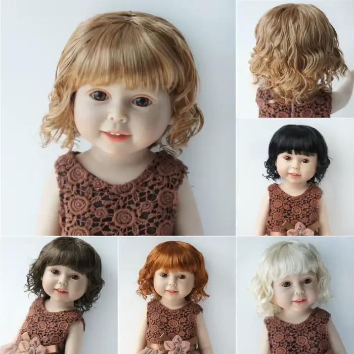 11-12 pouces 28-30CM légèrement dame boucles synthétique mohair BJD perruques bambin poupées Reborn poupée résine
