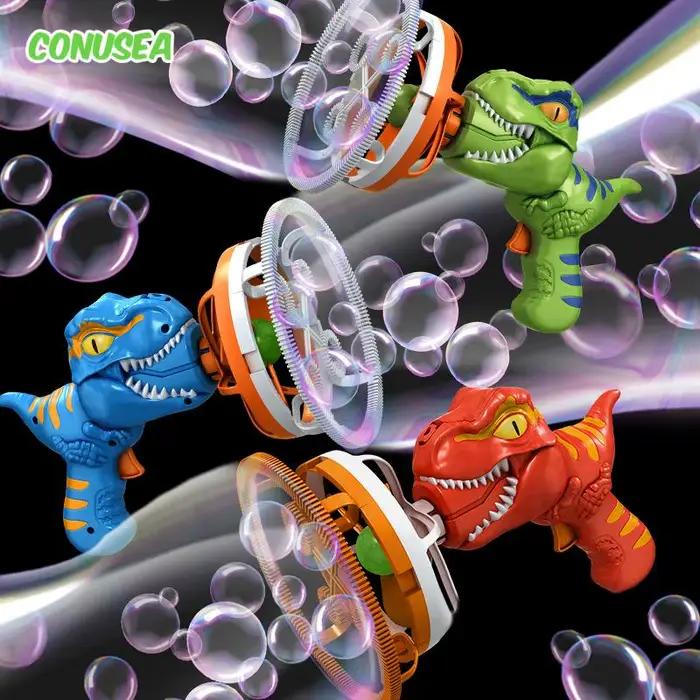 Pistolet à bulles électrique 2 en 1, grandes bulles, dinosaure, jouet pour enfants, jeux interactifs en plein air pour garçons et filles