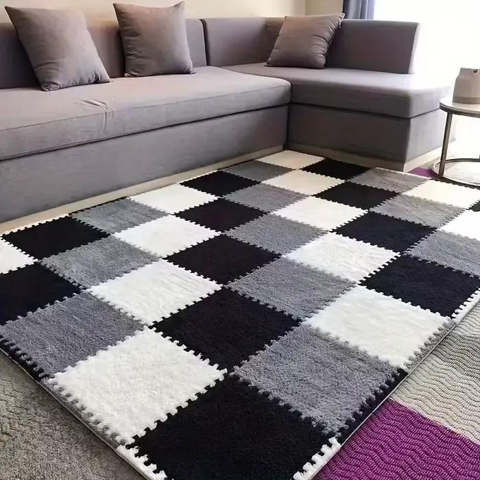 Tapis rampant pour bébé, 8/16 pièces, tapis en mousse peluche douce et moelleuse, sol antidérapant EVA, tapis d'activité pour tout-petits, adapté au salon