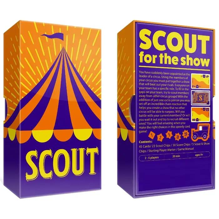 Jeu de cartes Scout 2026 pour 2 à 5 joueurs • Jeu de société familial amusant sur le thème du cirque