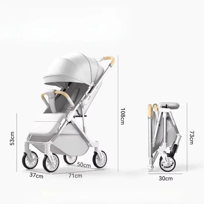 Poussette bébé vue haute peut s'asseoir ou s'allonger bidirectionnelle absorbant les chocs pliable Portable nouveau-né