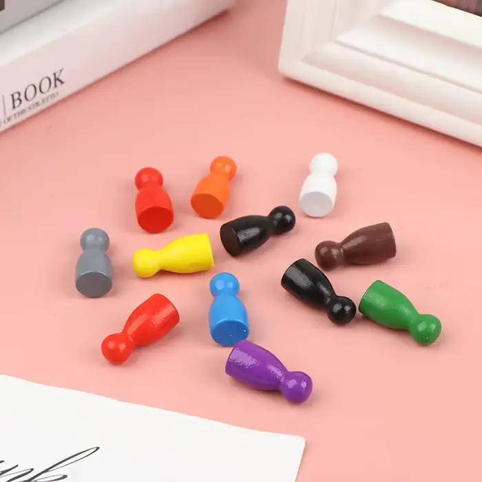 Nouvelles 100 pièces de pions en bois de diamètre standard, accessoires de jeu d'échecs, couleur de marquage.