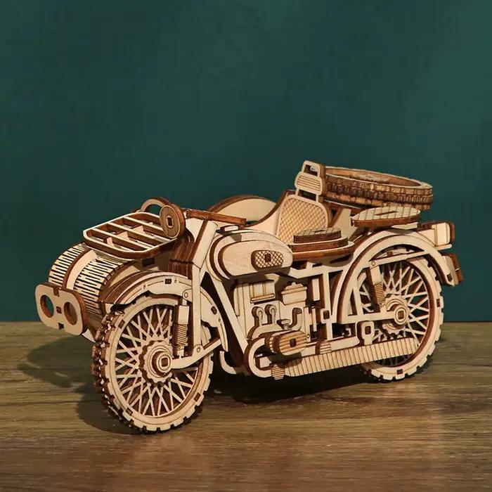 Tricycle rétro bricolage modèle de voiture Puzzle en bois 3D