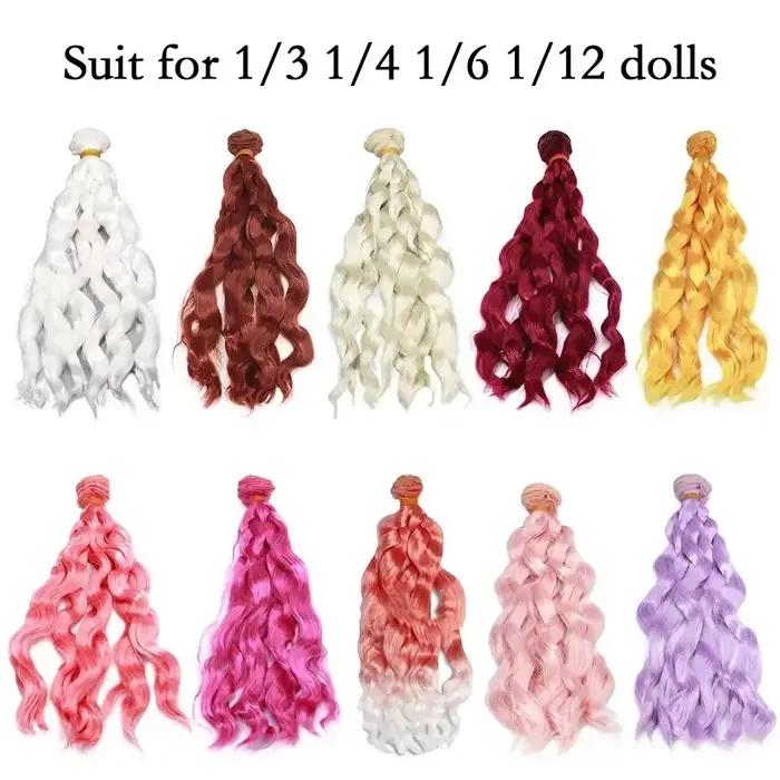 Perruque de cheveux en fibre pour poupées BJD