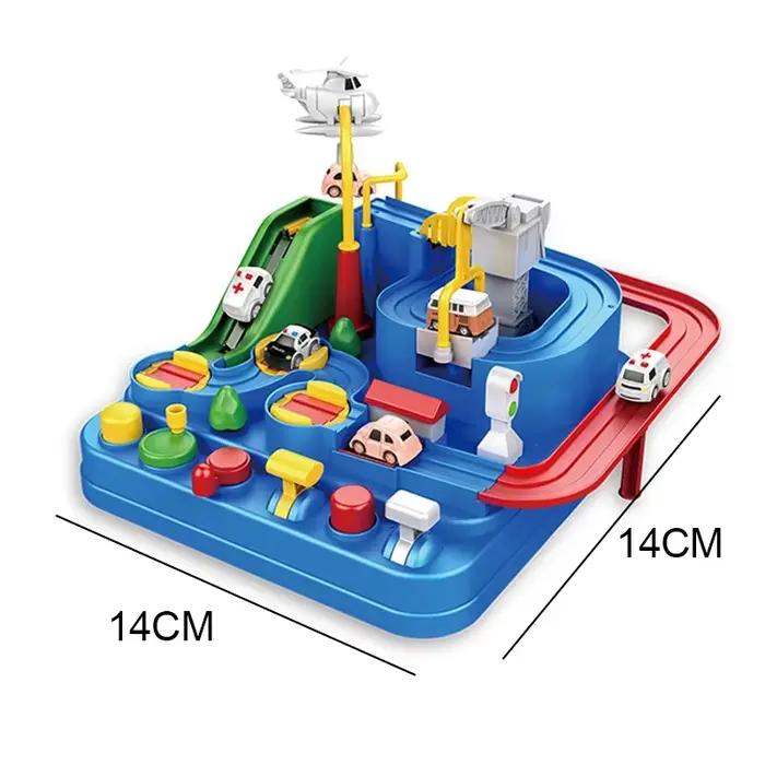 Modèle de voiture sur rail de course en plastique abs pour enfants et adolescents jouet éducatif avec chemins de fer animaux et fusées spatial occasion spéciale pour garçons filles et passionnés de mécanique