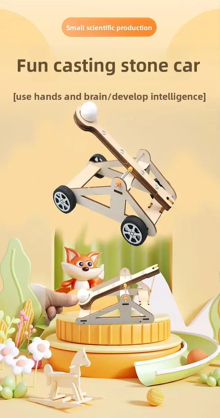 Kit d'expérimentation scientifique DIY : Jouet catapulte à construire soi-même