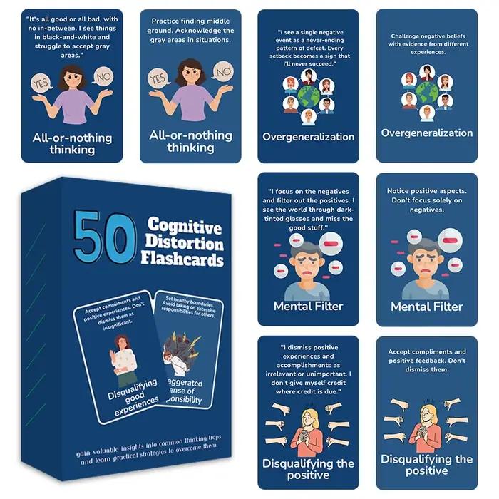 50 cartes flash pour améliorer les distorsions cognitives