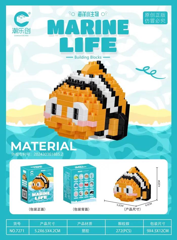 Blocs de construction de particules d'animaux du monde océan créatif, jouets pour enfants, Mini modèle Animal, jouets éducatifs, Construction Compatible