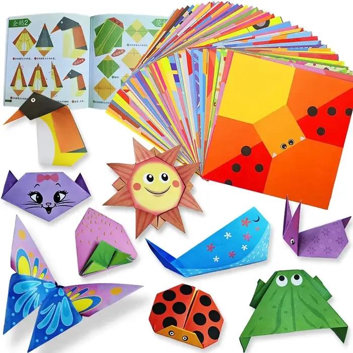 Kit d'origami avec 30/96 feuilles de papier et livre de guide