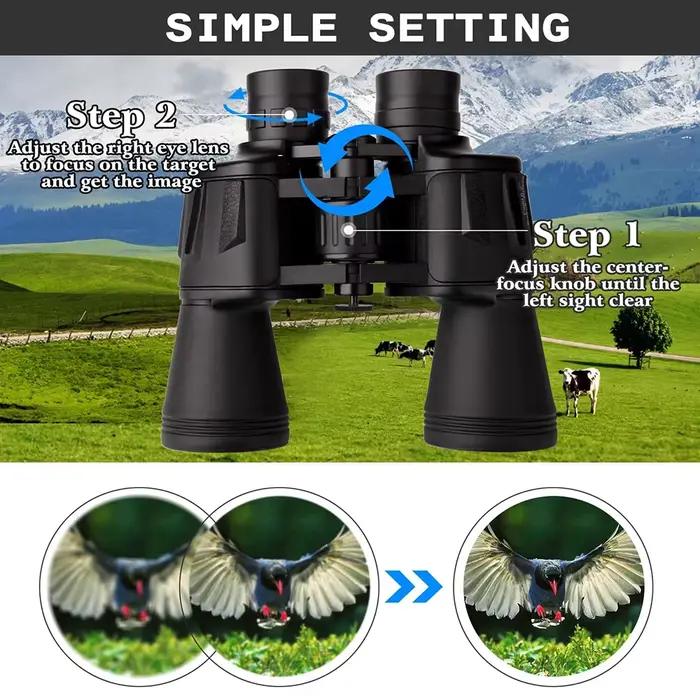 Jumelles militaires 20x50 pour adultes avec adaptateur de Smartphone avec prisme BAK4 lentille FMC télescope