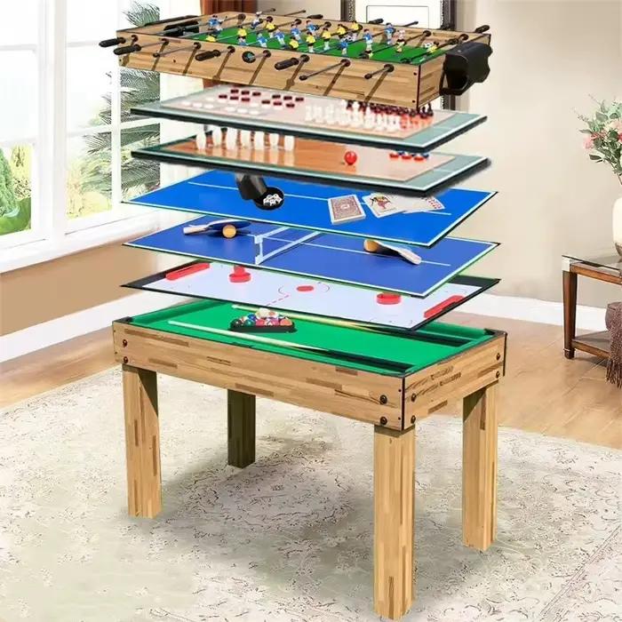 Table de Football professionnelle pour divertissement en salle, jeu de Football fonctionnel 4 en 1