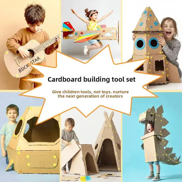 Outils en carton pour enfants avec coupe-carton et boîte